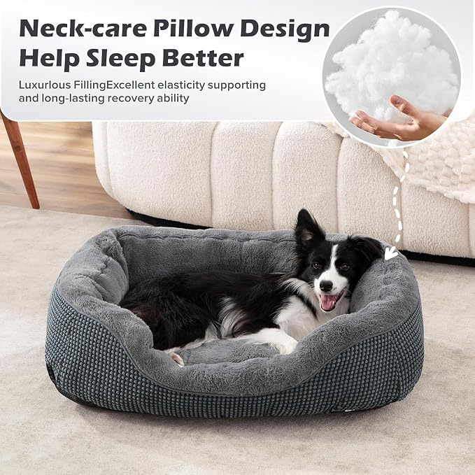 XL Dog Beds Large Sized Dog, Washable Orthopedic Warming Soft Sleeping Durable with Anti-Slip Bottom