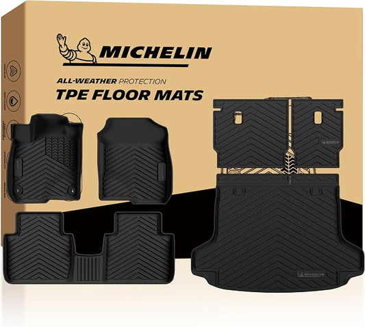 Michelin Vehicle Mats, Premier Series All-Weather TPE Custom Fit Liner for Honda HR-V LX/EX-L/Sport 2023-2026 Gasoline & Hybrid & Acura ADX 2025-2026, without Premium Audio System, Floor Mats(6 Piece)