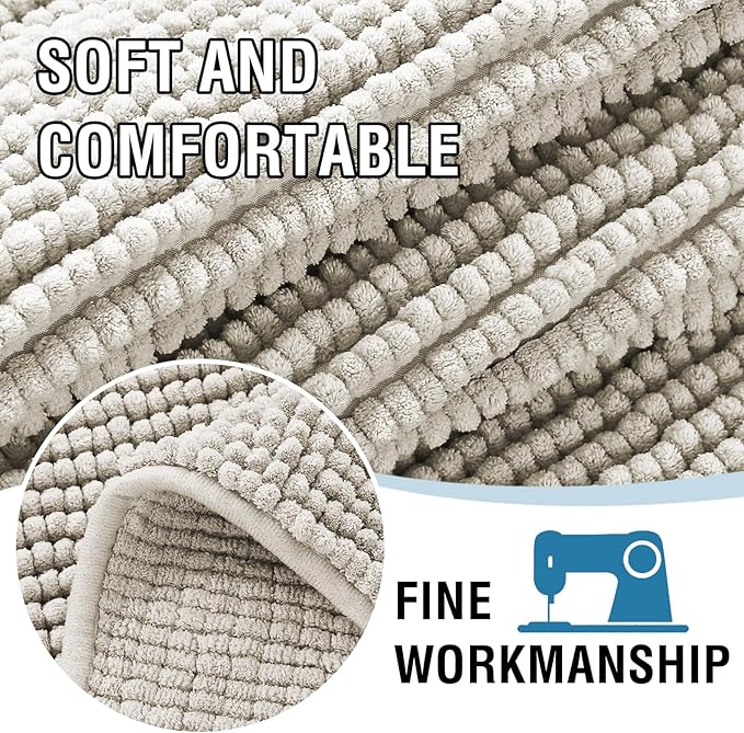 H.VERSAILTEX Plush Chenille Couch Cover for 3 Cushion Couch Anti Slip Washable Sofa Slipcovers Soft and Durable Furniture Protector for Dogs Cats Kids (27.5" x 59", Oatmeal)