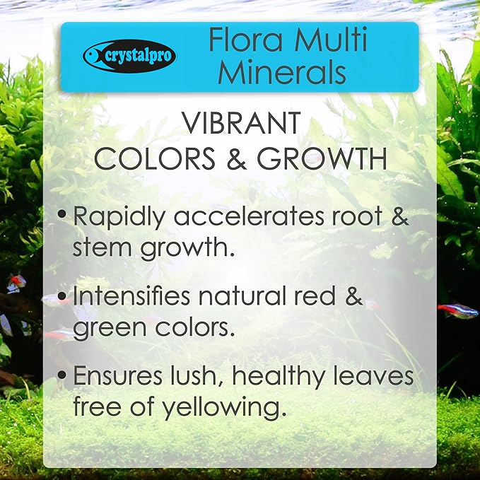 Flora Multi Minerals Aquarium Plant Fertilizer - All in One Aquarium Fertilizer for Fast Growing Healthy Plants - Plant Food for Root and Leaf Development (16.9 Fl Oz)