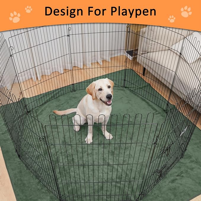 Bunlitent Washable Puppy Pads, 72'' x 72'', 3 Packs, Green, Extra Large | Non-Slip, Quick-Dry, Waterproof, Reusable, Quick Dry, For Puppy Senior Dog Incontinence Whelping