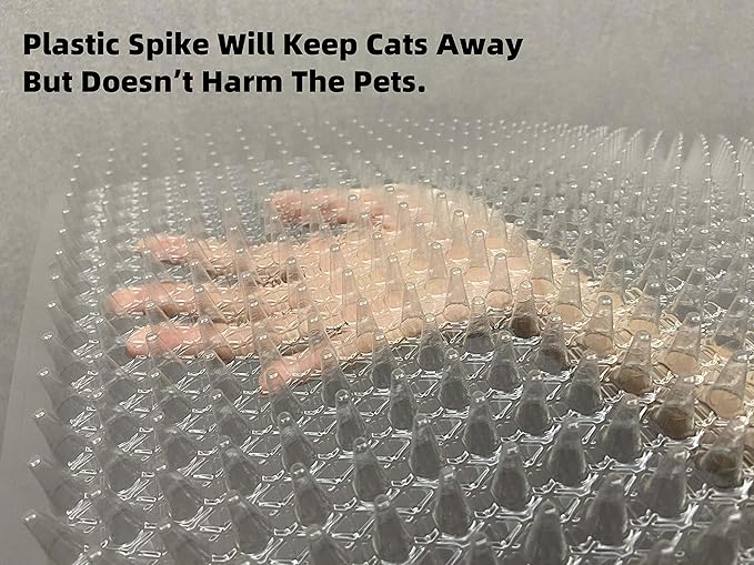 8 Pack Cat Repellent Outdoor/Indoor Scat Mat for Cats&Dogs, Keep Away Pest Plastic Mats with Spikes,16 x 13 Inches