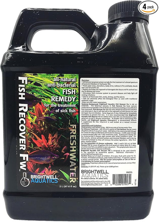 Brightwell Aquatics Brightwell Fish Recover FW - All-Natural Fish Remedy for Treating Sick Freshwater Fish, 2 Liter