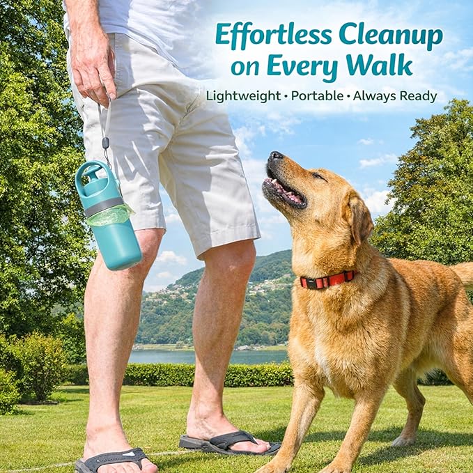 Dog Pooper Scooper for Large Small Dogs - Portable Eco-Friendly Lightweight Poop Scooper for Dogs, Mini Waste Picker for Lawn, Grass, Gravel, and Easy to Carry (7.4 x 2.8in) Blue