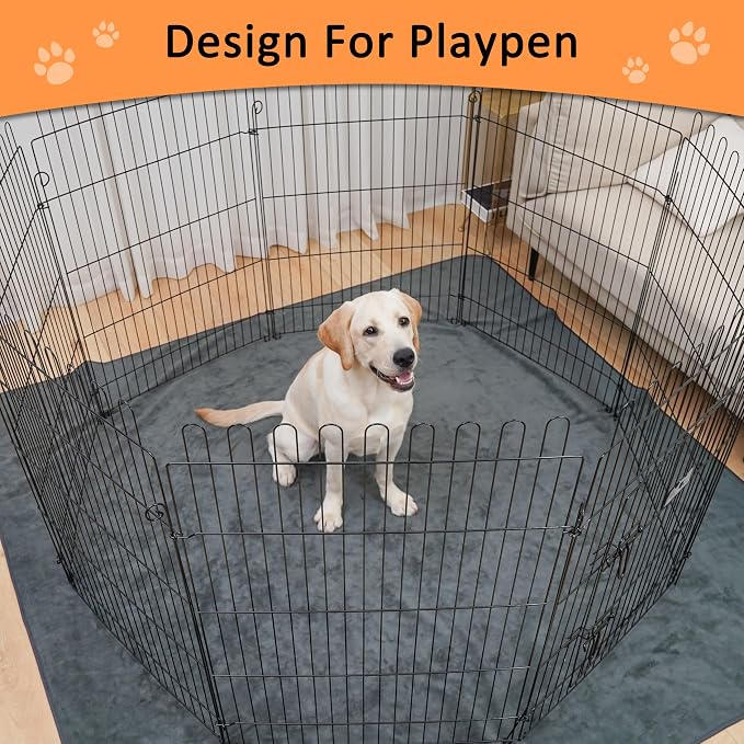 Bunlitent Washable Pee Pads for Dogs, 48'' x 48'', 3 Packs, Grey, Quick-Dry | Non-Slip, Waterproof, Fast Absorbent, For Incontinence, Housebreak, Crate, Whelping Pads, For Puppy, Senior Dog, Incontinence
