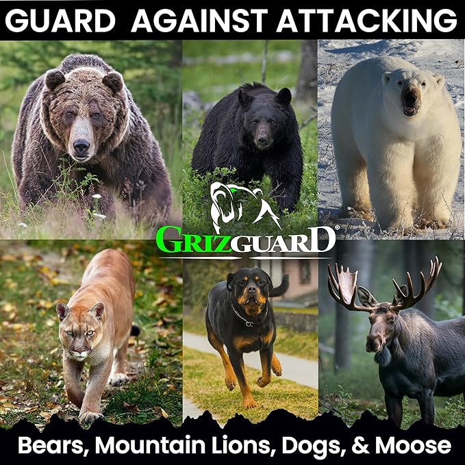 Bear Spray W/Holster 40 ft Range, Maximum Strength, EPA-Registered Spray for Bears, Mountain Lions, Coyotes, Dogs, & Moose, Outdoor Hiking & Camping Protection, Glow Safety, 7.9 oz 2 Pack
