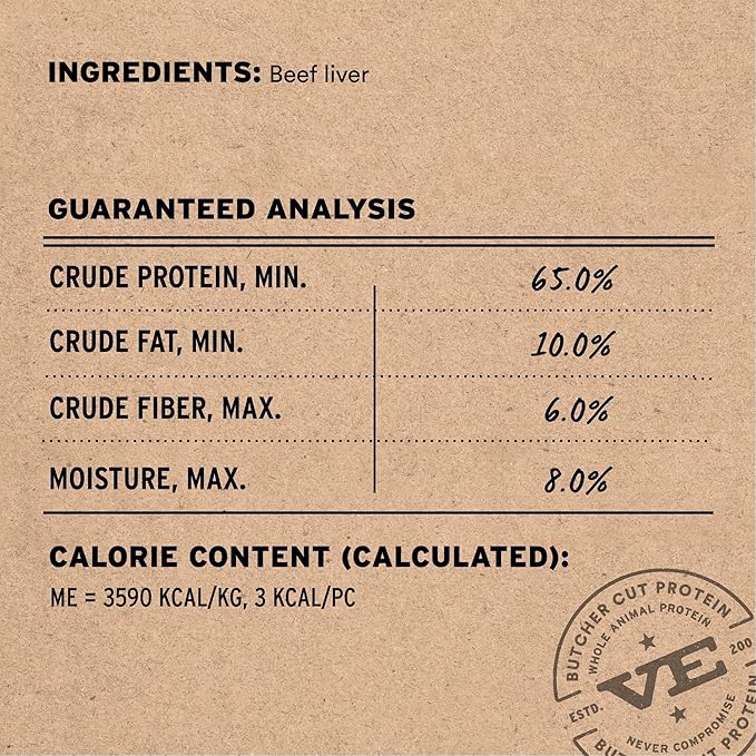 Vital Essentials Freeze Dried Dog Treats | Beef Liver, Single Ingredient | Premium Quality | Grain Free Training Treats for Dogs, 2.1 oz Bag