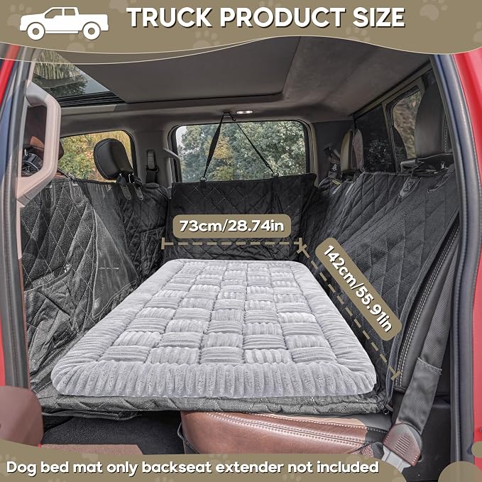 Dog Car Bed Mat Non-Slip Backseat Extender Dog Bed 56"x28.7" | Travel Bed for Dogs，Chew-Resistant, Easy Clean & Scratch-Proof, Comfort Design, Fits Trucks/Sedans/SUVs