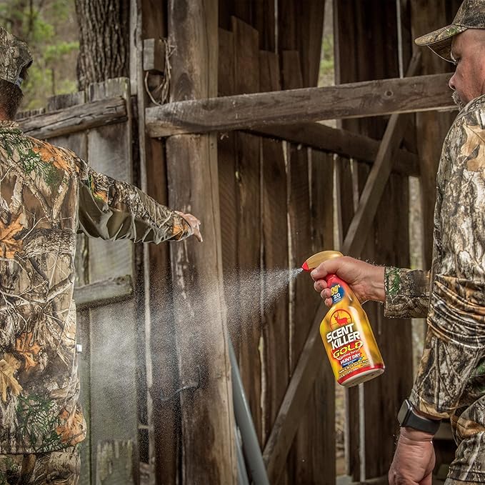 Wildlife Research Center Scent Killer Gold – Hunting Scent Eliminator with Hunt Dry Technology – Odor Prevention & Maximum Performance After Drying – Deer and Big Game (24 FL OZ Spray)