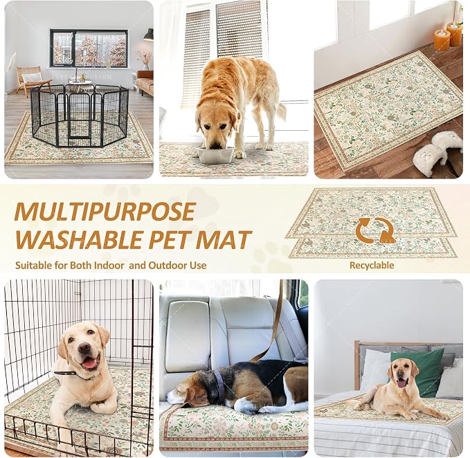 Washable Pee Pad for Dogs, 1 Pack Extra Large Puppy Pads, 72"x72" | Super Absorbent, WaterProof & LeakProof, Non-Slip Bottom, Machine Washable, For Floors, Couches, Crates, Playpen, Cars