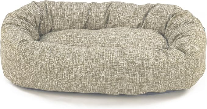 Majestic Pet Bagel Calming Dog Bed, 32 Inch Medium, Round, Washable, Tan | Cozy Soft Fluffy Donut Pet Bed with Spine Support for Head Rest – Anti-Anxiety Comfort for Puppies & Dogs, 32x23x7 Inches
