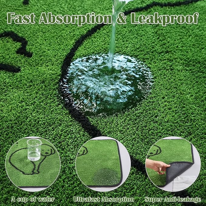 Reusable Puppy Pads , Washable Pee Pads for Dogs 48" x 48" 2 Pack | Super Absorbent & Leakproof Potty Training Pads, Plush Grass-Look With Non-Slip Backing For Crates, Playpens & Small Pets