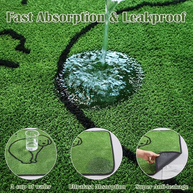 Reusable Puppy Pads , Washable Pee Pads for Dogs 36" x 24" 2 Pack | Super Absorbent & Leakproof Potty Training Pads, Plush Grass-Look With Non-Slip Backing For Crates, Playpens & Small Pets