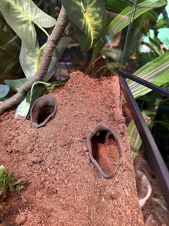Aquarium & Terrarium Corner Underground Cave – Faux Mangrove Root Hideout for Betta, Corydoras, Shrimp, Geckos & Snakes – Natural-Look Tank Decor in Textured Root Style (Dark Chocolate, 7.5"x7.5"x4")