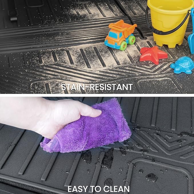 Cargo Mat for Honda Pilot 2026 2025 2024 2023, All Weather TPE Trunk Mat with Backrest Mat Left Storage Tray Mat Car Accessories for Pilot (Cargo Mat with Backrest Mats)