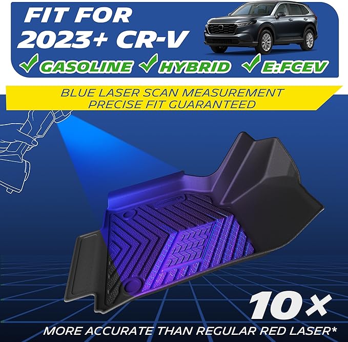 Michelin Vehicle Mats, Premier Series All-Weather TPE Custom Fit Liner for Honda CR-V Gasoline & Hybrid & e:FCEV 2023-2026 Floor Mats (7 Piece)