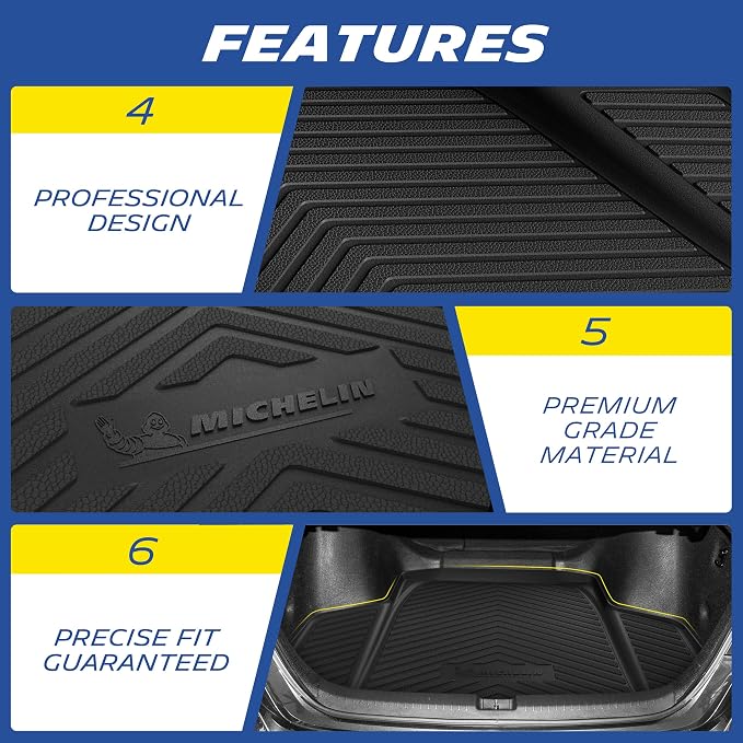 Michelin Floor Mats, Premier Series All-Weather TPE Custom Fit Liner for Toyota Camry 2025-2026 Floor Mats (4 Piece)