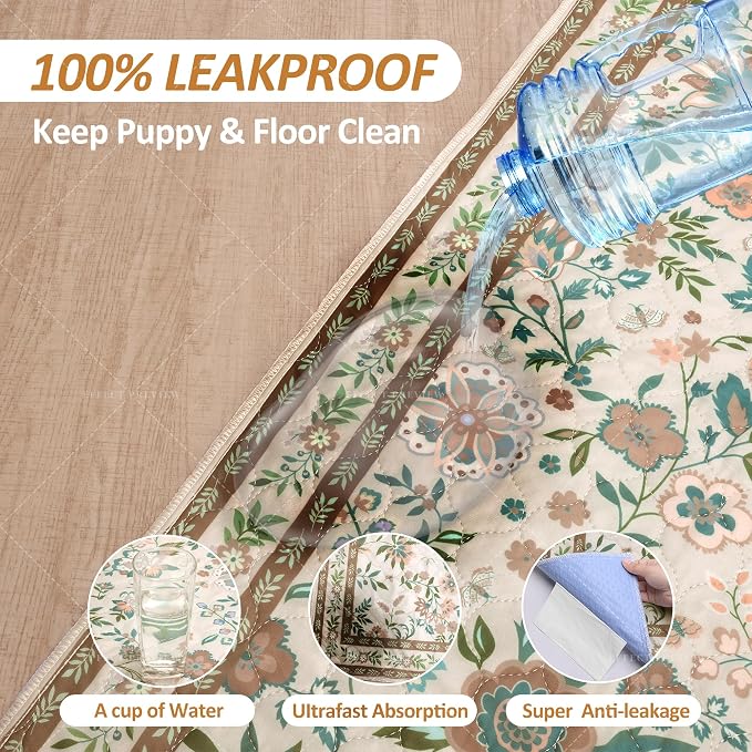 Washable Pee Pads for Dogs, 2 Pack Reusable Puppy Pads, 18"x24" | Super Absorbent, WaterProof & LeakProof, Non-Slip Bottom, Machine Washable, For Floors, Couches, Crates, Playpen, Cars