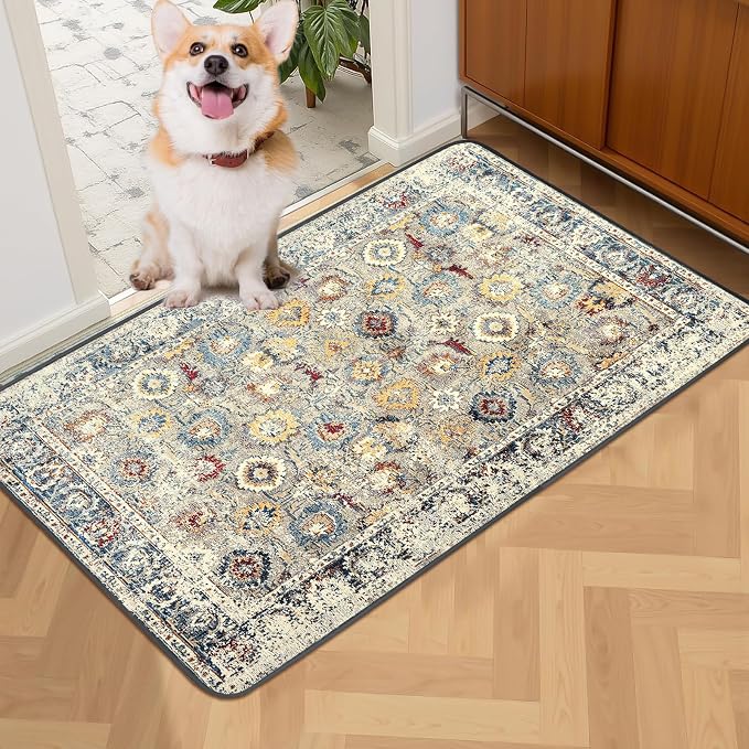 SCLOSE Washable Pee Pads for Dogs 2 Pack, 36" x 24" Reusable Puppy Pads Waterproof, Super Absorbent Dog Rugs, Leakproof, Dog Crate Pad, Playpen Mat, Whelping Pads, Vintage