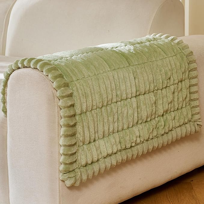 FUANGUI Waterproof Armrest Couch Cover for Dogs,27.6" x 27.15", Grass Green | Non-Slip Washable Fuzzy Soft Cat Sofa Slipcover for 2-3 Cushion Couch Sofa Pet Friendly, Grass Green, 27.6" x 59.1", 1 pcs