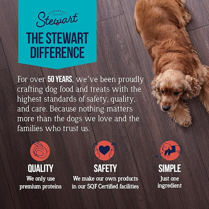 Stewart 100% Beef Liver Dog Treats, 12 oz Tub, ~270 Pieces, Freeze Dried Raw, Single Ingredient, 50% Protein Training Treats or Meal Topper, Grain Free, Gluten Free