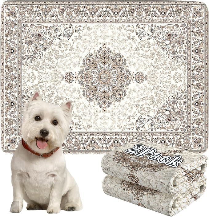 Washable Pee Pads for Dogs, 2 Pack Reusable Puppy Training Pads. 36''x48'' Super Absorbent Dog Rugs, Non-Slip and Leakproof Pee Mat for Dogs, Whelping Pads for Crates and Floors