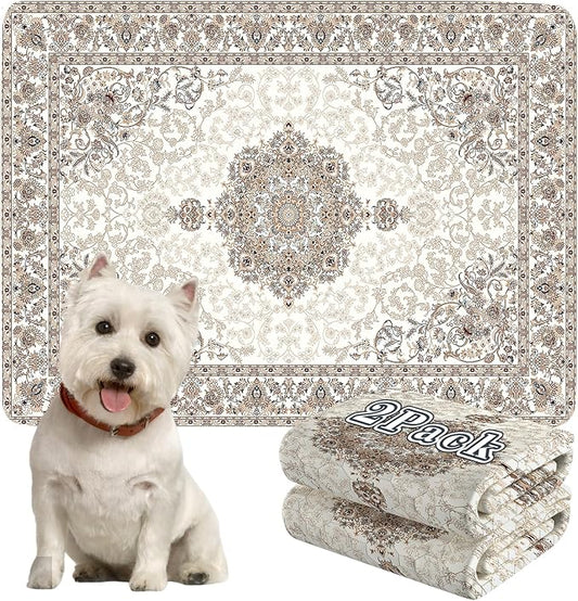 Washable Pee Pads for Dogs, 2 Pack Reusable Puppy Training Pads. 36''x48'' Super Absorbent Dog Rugs, Non-Slip and Leakproof Pee Mat for Dogs, Whelping Pads for Crates and Floors