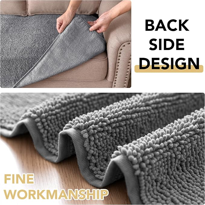 H.VERSAILTEX Non Slip Pet Couch Cover Chenille Dog Bed Protector Thick Soft Sofa Slipcover Pet Friendly Washable Couch Cushion Covers for Pets (68" x 82", Gray)