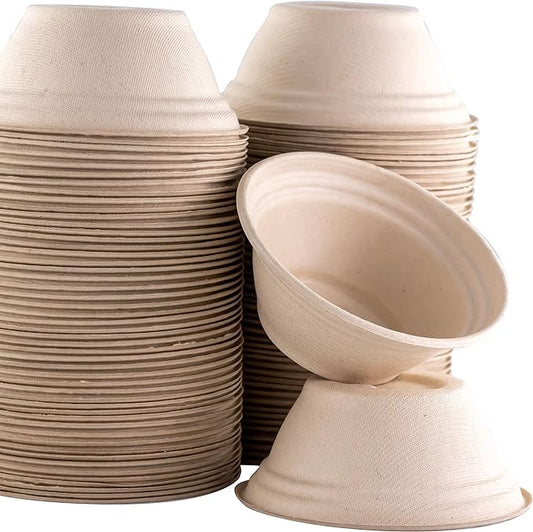 Vet-Grade Biodegradable Disposable Tan Kraft Pet Bowls Bulk 250 Pk 8 Oz/1 Cup. Non-Toxic Food and Water Dishes for Puppies, Small Dogs or Cats. Sturdy and Leakproof for Healthy Pets!