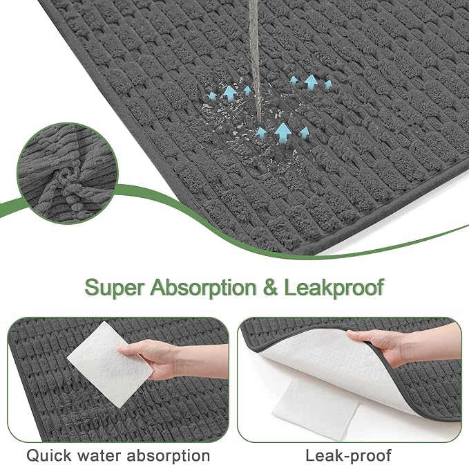 Washable Pee Pads for Dogs Puppy Pad, Dark Grey 60”x82” 1 Pack | High Absorbent Dog Pee Pad Leak Proof Cat Rugs, Reusable Non Slip Pet Mat, Wee Wee Pads for Training, Crate and Floor