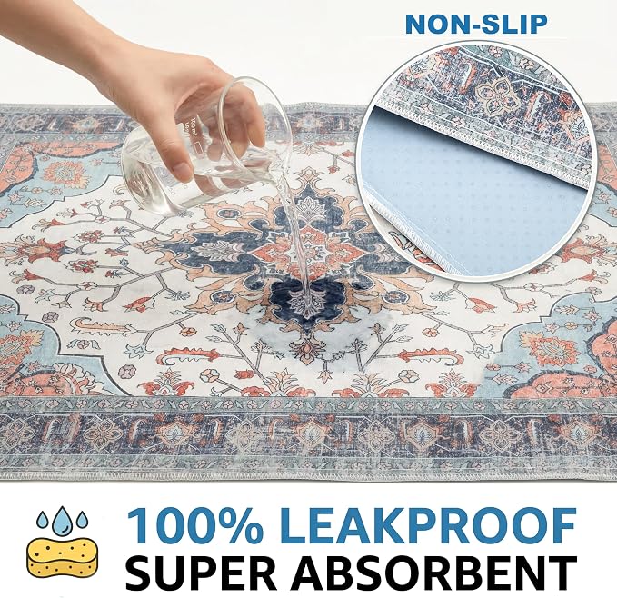 Washable Pee Pads for Dogs,Great Urine Absorbent Reusable Puppy Training Pads,Waterproof,Leak-Proof & Non-Slip Potty Pads for Whelping,Crate,Playpen,Bed.(Blue Floral,18"x24")