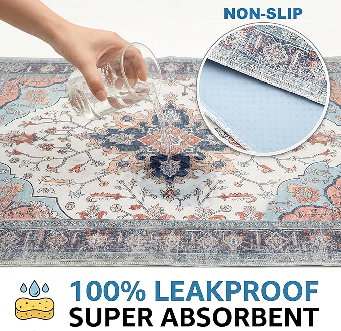 Washable Pee Pads for Dogs,Great Urine Absorbent Reusable Puppy Training Pads,Waterproof,Leak-Proof & Non-Slip Potty Pads for Whelping,Crate,Playpen,Bed.(Blue Floral,72"x72")