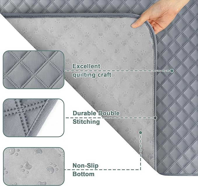 Eterish Reusable Washable Pee Pads for Dogs Large/Extra Large 36'' x 36'' 2 Pack, Absorbent Pet Puppy Dog Training Pads Non-Slip, Waterproof Whelping Potty Pads for Dogs Leak-Proof