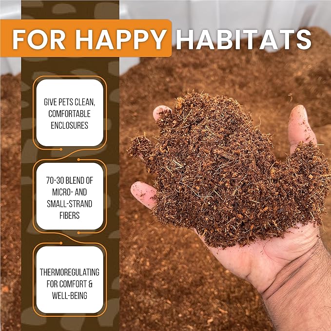 ReptiEarth Fine Coconut Fiber Substrate, Fluffy Small-Strand Reptile Substrate and Snake Bedding for Bioactive Terrarium Tanks, Organic Coco for Lizards, Frogs, Tarantulas (3 Pack Breeder Bundle)