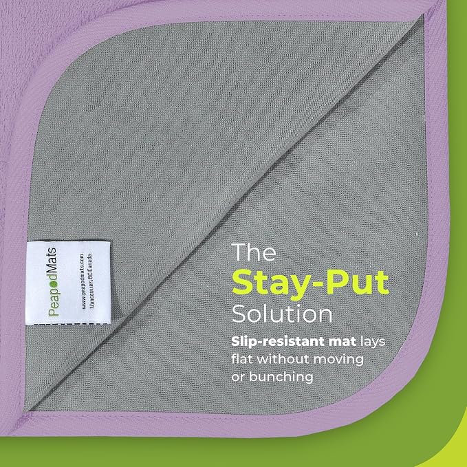 PeapodMats Bedwetting Waterproof Bed Mat, Reusable 3x5 Mauve | Washable reusable bed mat for bedwetting, incontinence, kids, adults, pets, and mattress protection.