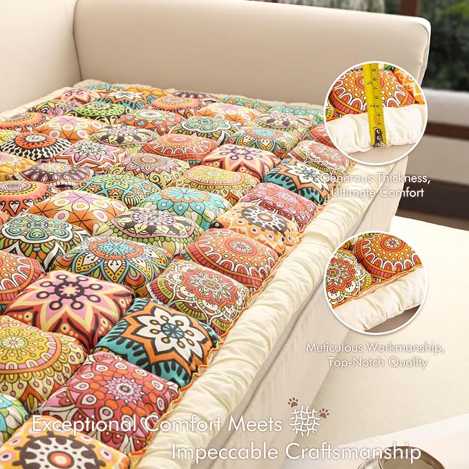 Couch Cover for Sofa, Sectional Couch Cover for Dogs, Sofa Cover Washable, Cushion Cover Blanket Pad Bed Mat for Pets, Boho Furniture Protector, Orange, 27.6x59in