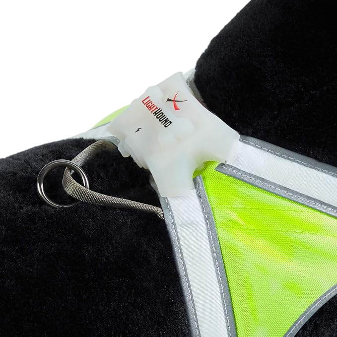 noxgear LightHound Light Up Reflective Dog Harness, Medium | 360° Light Up Reflective Dog Harness, 8 Colors & 6 Modes, USB Rechargeable, Adjustable, Rainproof, LED Fiber Optic