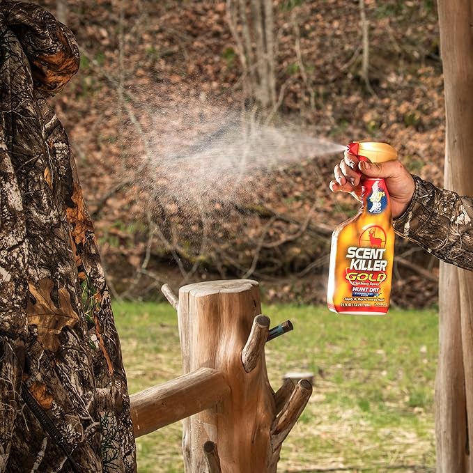 Wildlife Research Center Scent Killer Gold – Hunting Scent Eliminator with Hunt Dry Technology – Odor Prevention & Maximum Performance After Drying – Deer and Big Game (24 FL OZ Spray)