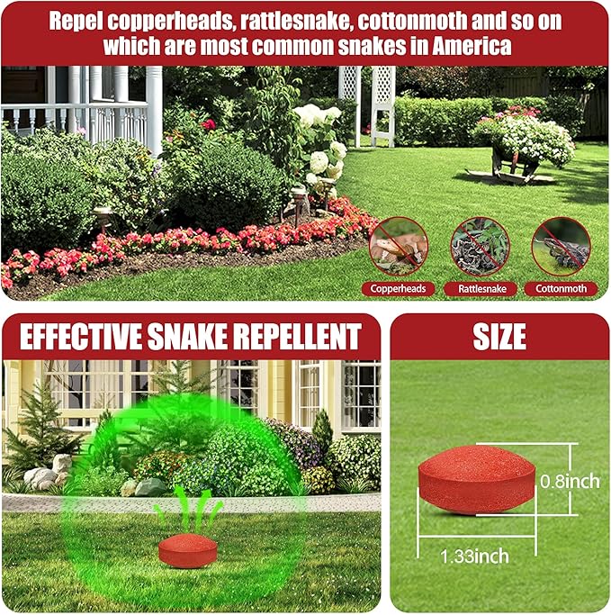 Snake Repellent Balls for Yard - Powerful Outdoor Protection | Pet & Child Safe | Natural Snake Deterrent for Home, Garden, Camping | Targets Copperhead & Rattlesnakes (12, 1 Count (Pack of 12))