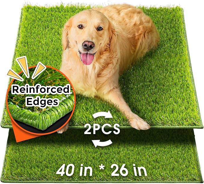 Hompet Artificial Grass for Dogs, 40"x26", Professional Dog Grass Mat, Easy to Clean with Drainage Holes, Potty Training Pad and Replacement Fake Grass Turf, Outdoor Rug Patio Lawn Decoration