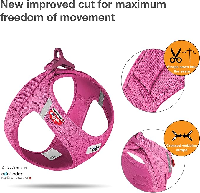 Vest Harness curli Clasp Air-Mesh Fuchsia 3XS