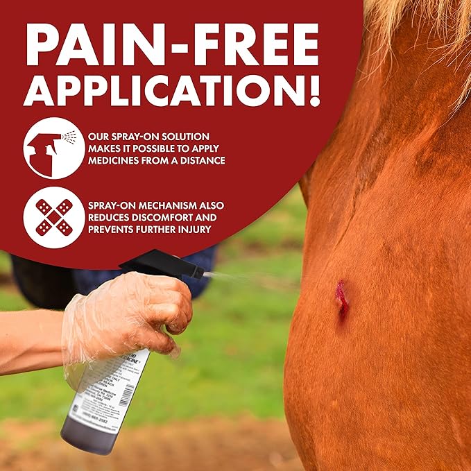 Underwood Horse Medicine - Wound Spray for Fast, Easy & Effective Healing of Cuts, Scrapes, Tears & Punctures Without Wrapping or Flushing – Sting-Free Wound Care for Horses, Dogs & More – 2-Pack