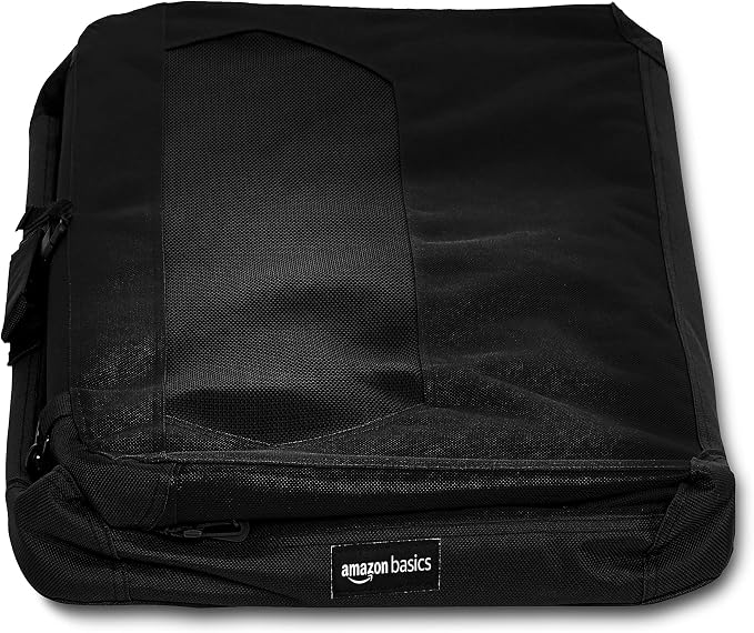 Amazon Basics Portable Soft Pet Dog Crate Carrier Kennel with Mesh Windows, Foldable, 30 x 21 x 21 inches, Black