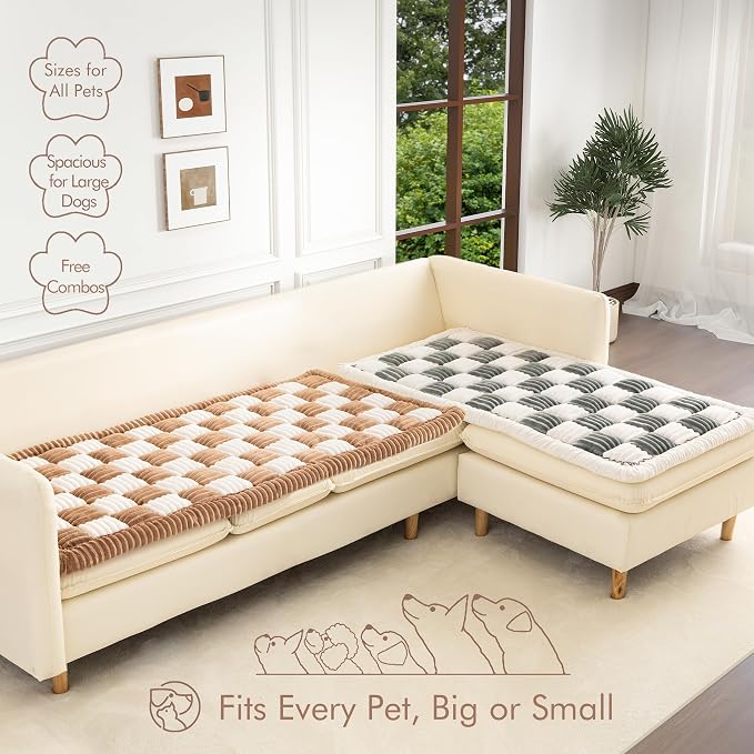 Couch Cover for Sofa, Sectional Couch Cover for Dogs, Sofa Cover Washable, Cushion Cover Blanket Pad Bed Mat for Pets, Fleece Furniture Protector, Black, 27.6x59in