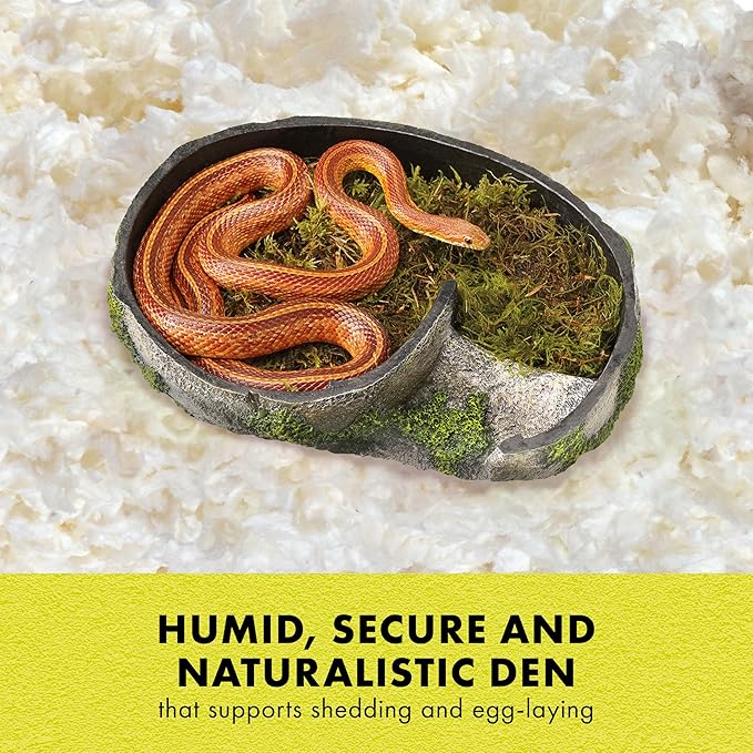 Zilla Rock Lair, Naturalistic Hide, Supports Shedding and Egg-Laying, Retains Humidity, Ideal for Snakes and Lizard, Large