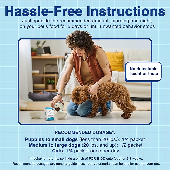 For-Bid Stool Eating Deterrent for Dogs & Cats – Vet-Recommended Coprophagia Deterrent for Dogs for 50+ Years – Effective, Pet Safe, Helps Reduce Odors & Won't Alter Food Taste – Made in The USA