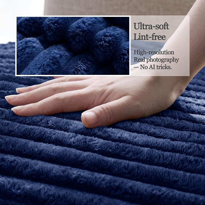 Waterproof Couch Cover for Dogs Non-Slip, Fuzzy Soft Pet Couch Covers for Sofa, Pet Friendly Area Rug Dog Bed Covers Washable Sofa Cover Mat (Navy Blue, 58" x 82" 1 Pack)