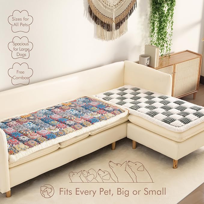 Couch Cover for Sofa, Sectional Couch Cover for Dogs, Sofa Cover Washable, Cushion Cover Blanket Pad Bed Mat for Pets, Boho Furniture Protector, Orange, 27.6x59in