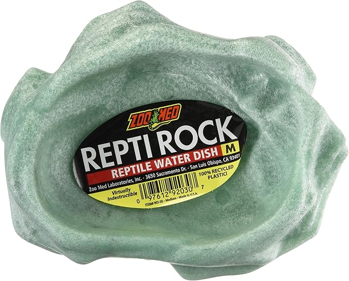 Zoo Med Reptile Rock Water Dish, Medium,Black (Pack of 3)