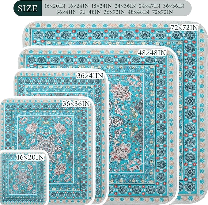 Homimp Guinea Pig Cage Liners, 2 Pack Washable Pee Pads for Dogs, Waterproof & Leakproof Puppy Pee Pads, Super Absorbent Reusable Bedding with Anti-Slip Backing for Rabbit,Bunny,Hamster, Blue, 24"x47"